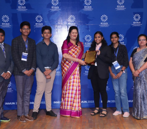 Students getting awards by Grace Pinto, Ryan International School Montesoori, Sultanpur Road